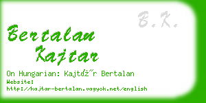 bertalan kajtar business card